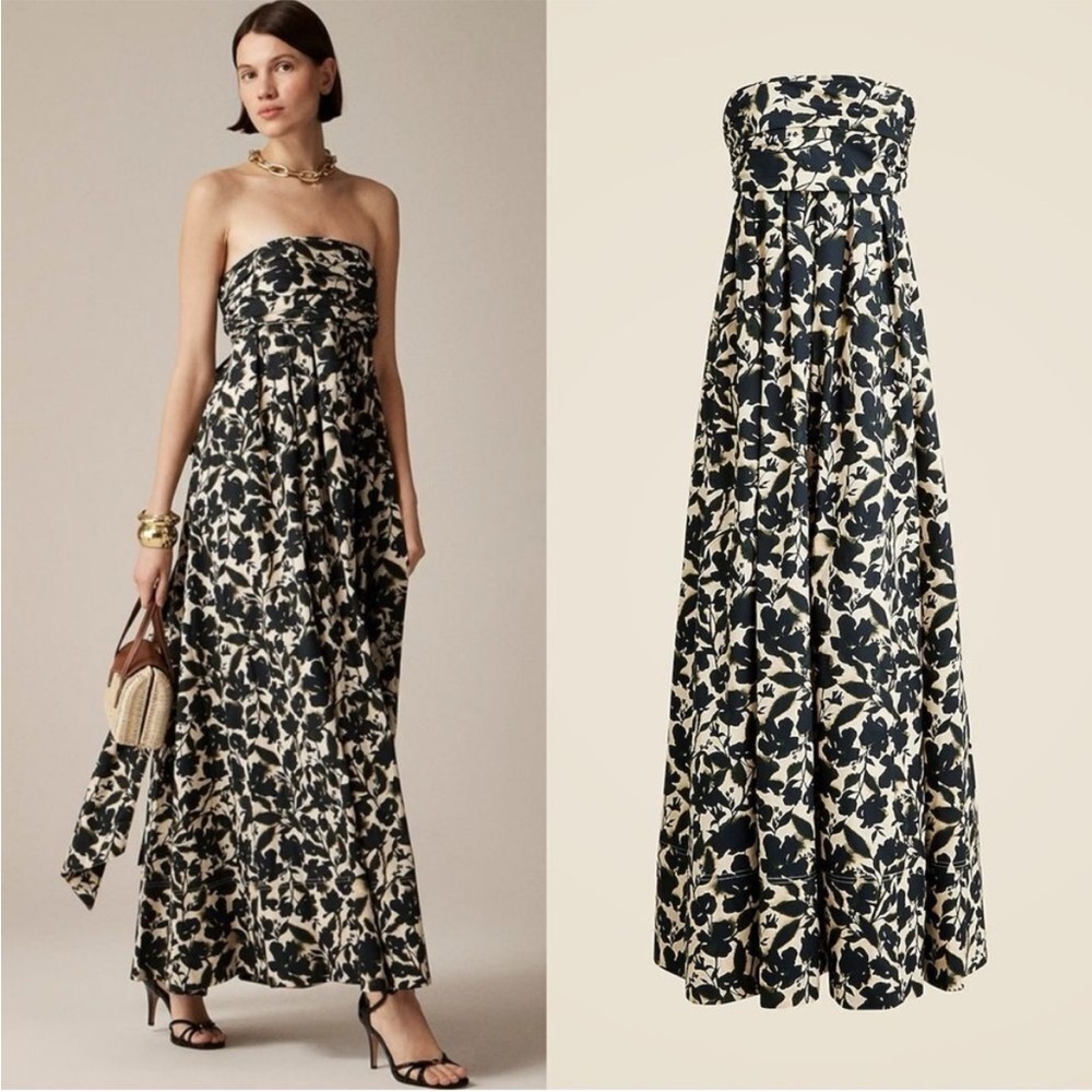 NWT J Crew Collection strapless bow-back maxi dress